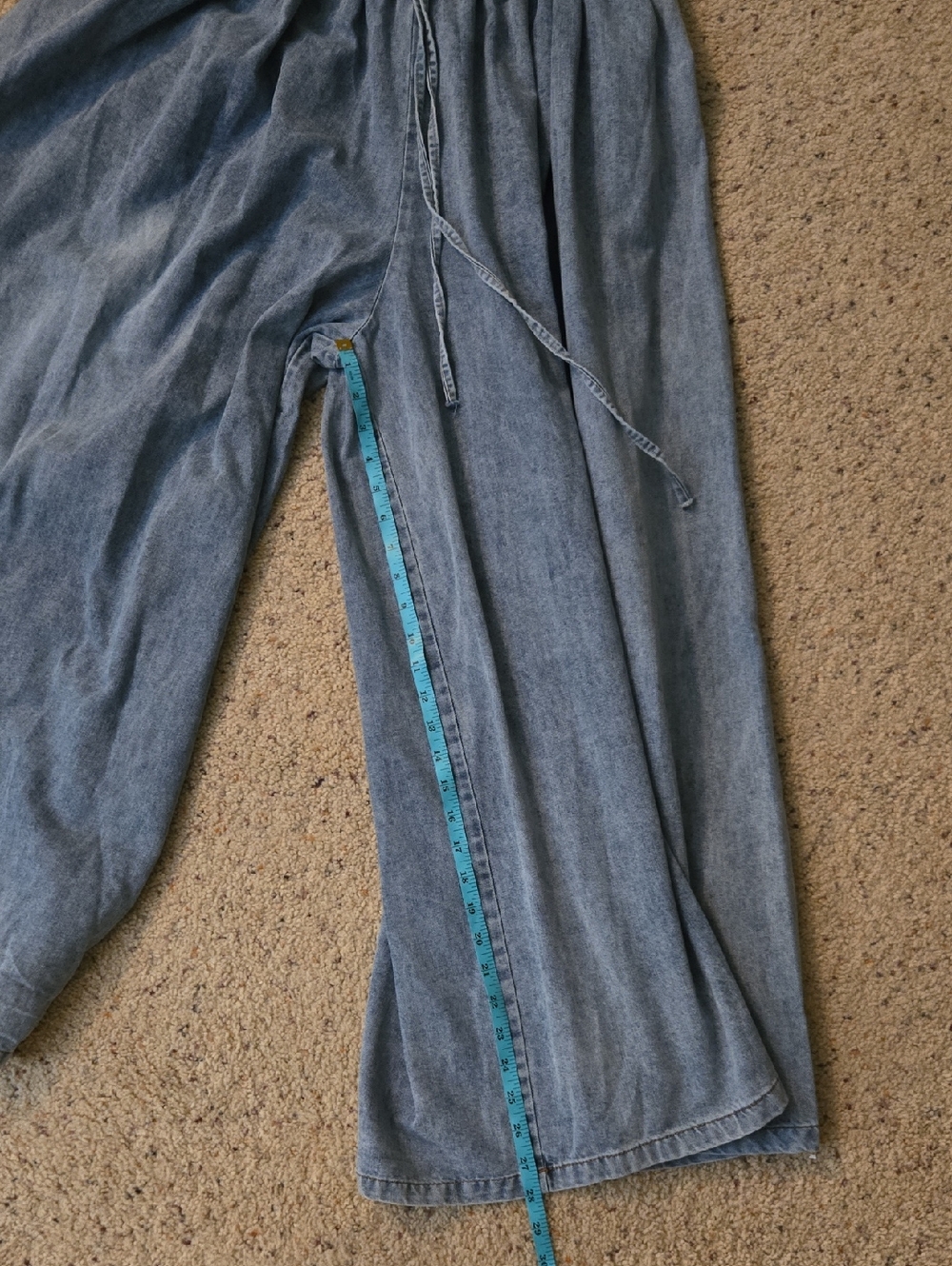 Wide Leg Light Blue Denim Jeans - Women's Flare & Wide Leg - Picture 6 of 8